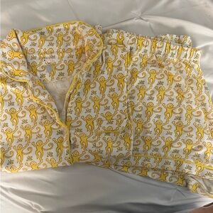 Roller Rabbit Yellow Monkey Print Pajama Set